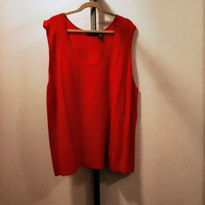 Maggie Barnes Sleeveless Tank Top, Plus, Very Stretchy knit, Deep Red, Sz 4X